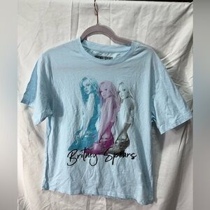 Britney Spears Official Merch Light Blue Graphic Tee Size XS